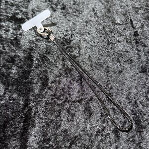 Rhinestone Phone Lanyard Keychain Bag Charm Black